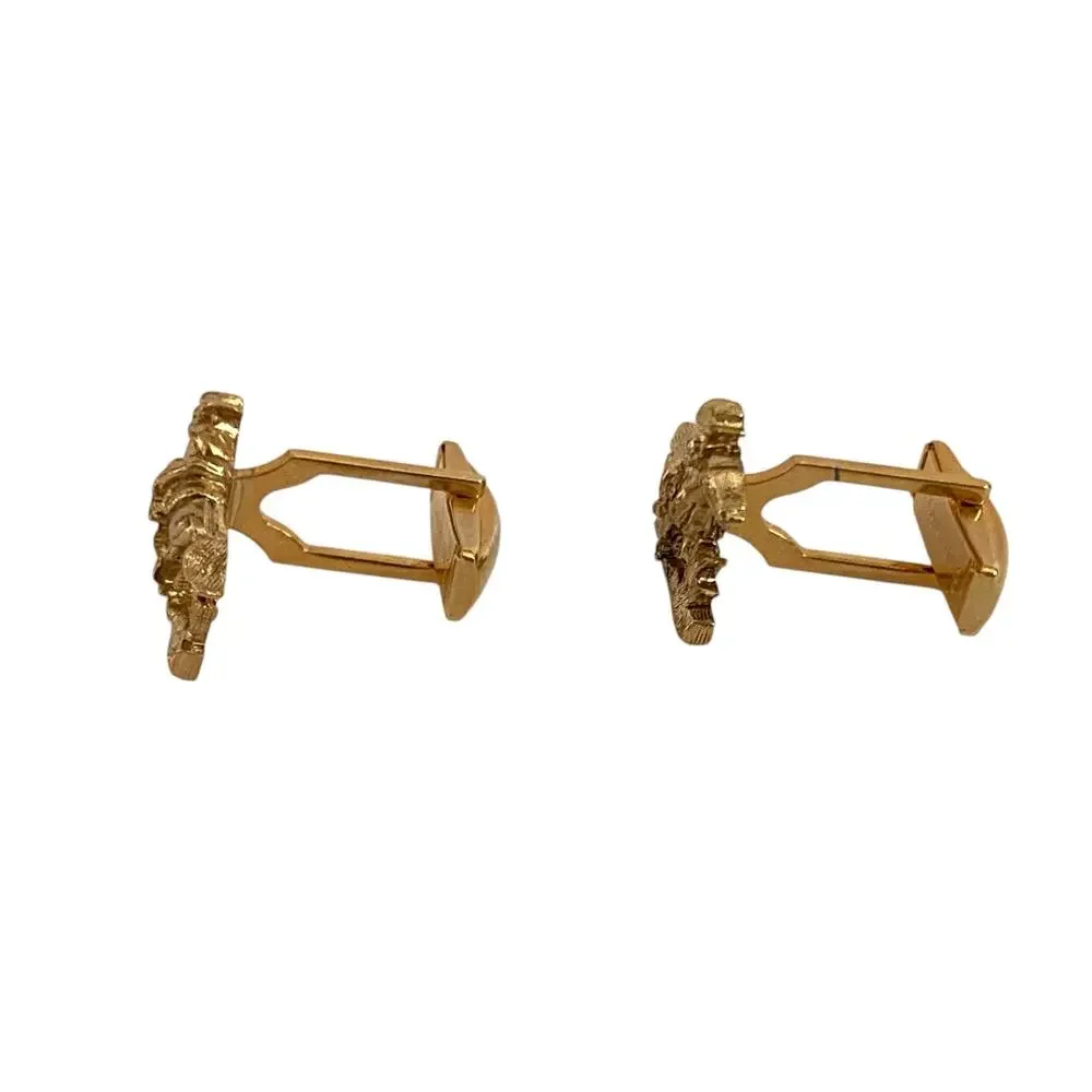 Sarah Coventry Cowboy Cufflinks Horse Gold Tone Pony Express 0.75